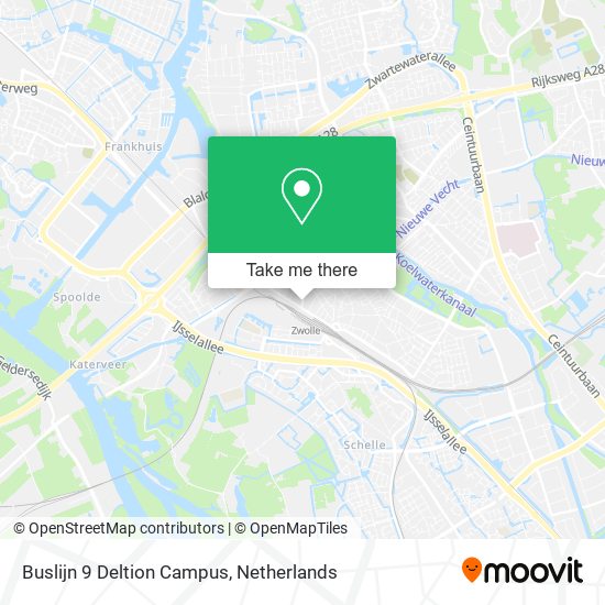 Buslijn 9 Deltion Campus map