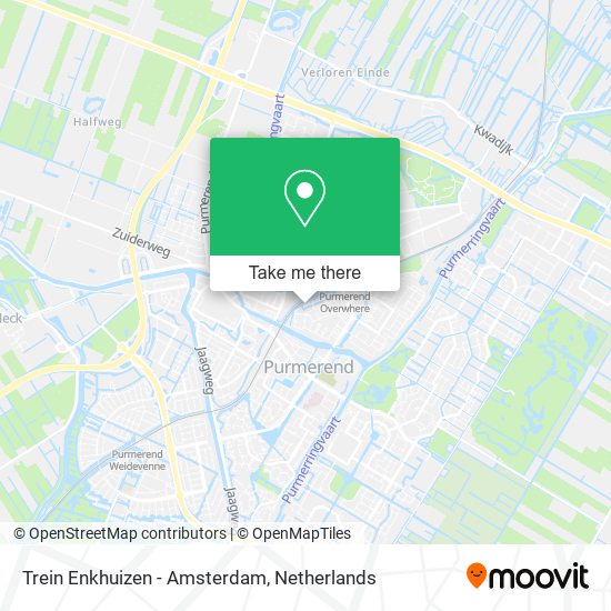 Trein Enkhuizen - Amsterdam map