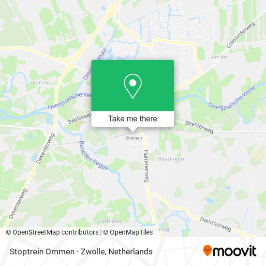 Stoptrein Ommen - Zwolle map