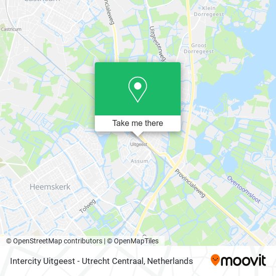 Intercity Uitgeest - Utrecht Centraal map