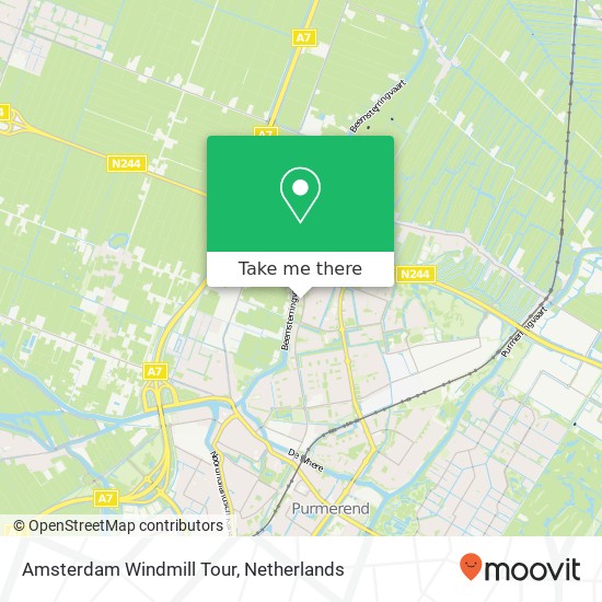 Amsterdam Windmill Tour map