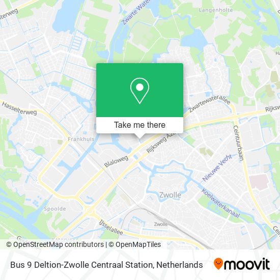 Bus 9 Deltion-Zwolle Centraal Station map