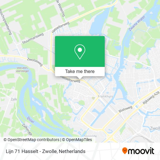 Lijn 71 Hasselt - Zwolle map