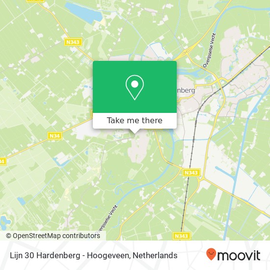 Lijn 30 Hardenberg - Hoogeveen Karte