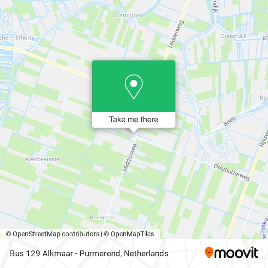 Bus 129 Alkmaar - Purmerend map