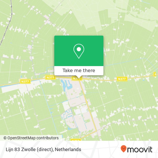 Lijn 83 Zwolle (direct) map
