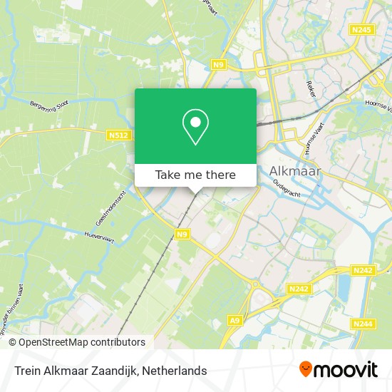 Trein Alkmaar Zaandijk map