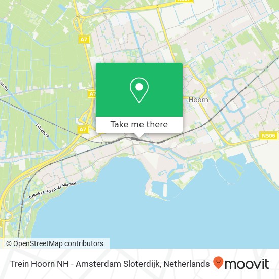 Trein Hoorn NH - Amsterdam Sloterdijk map