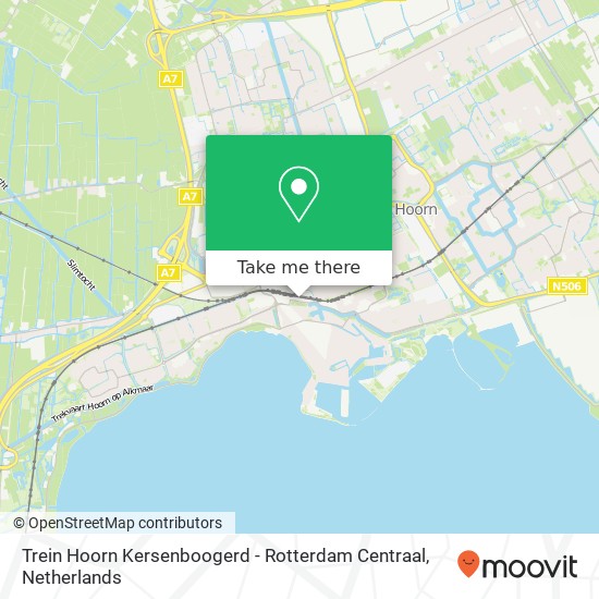 Trein Hoorn Kersenboogerd - Rotterdam Centraal Karte