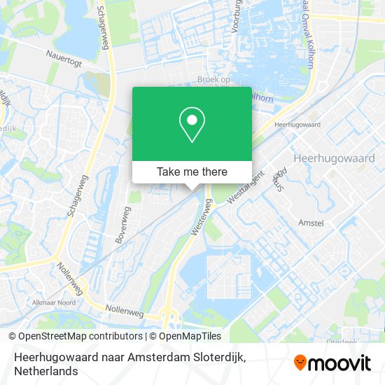 Heerhugowaard naar Amsterdam Sloterdijk map