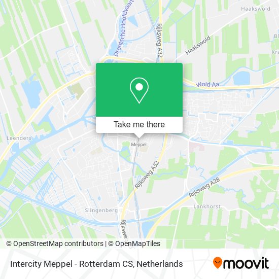 Intercity Meppel - Rotterdam CS map