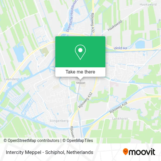Intercity Meppel - Schiphol map