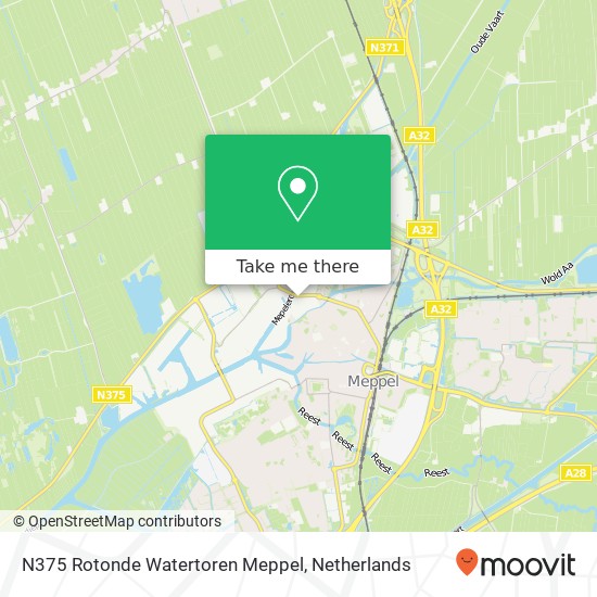 N375 Rotonde Watertoren Meppel Karte