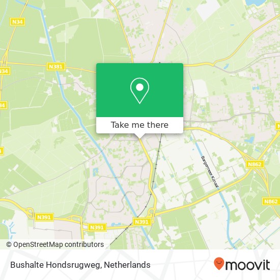 Bushalte Hondsrugweg map