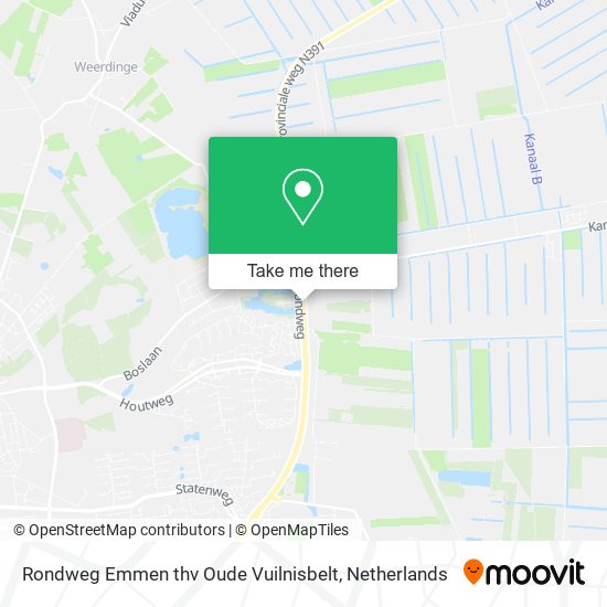 Rondweg Emmen thv Oude Vuilnisbelt Karte