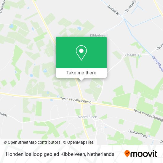 Honden los loop gebied Kibbelveen map