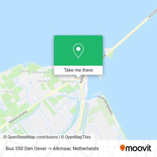 Bus 350 Den Oever -> Alkmaar map