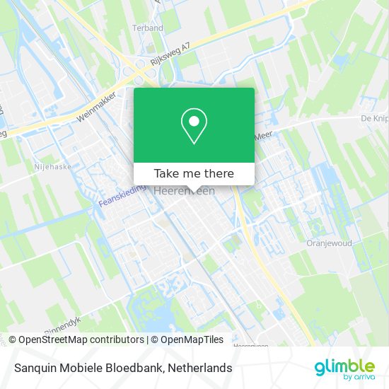 Sanquin Mobiele Bloedbank map