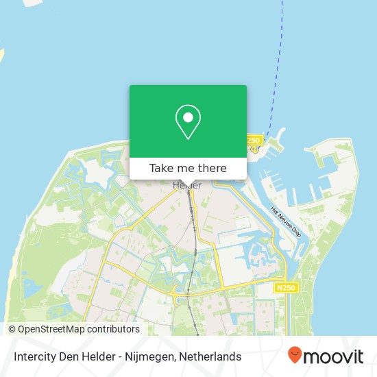 Intercity Den Helder - Nijmegen map