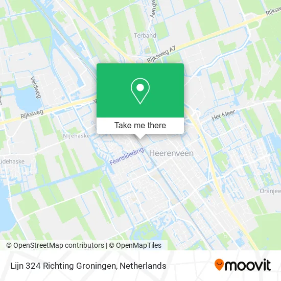 Lijn 324 Richting Groningen map