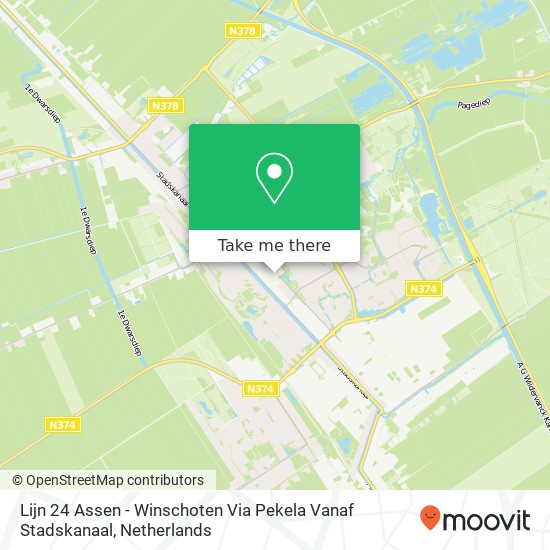 Lijn 24 Assen - Winschoten Via Pekela Vanaf Stadskanaal Karte