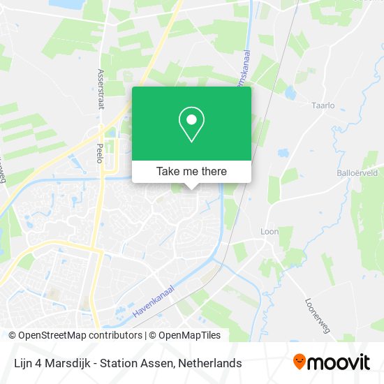 Lijn 4 Marsdijk - Station Assen map