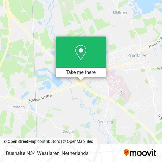 Bushalte N34 Westlaren map