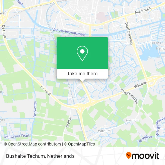 Bushalte Techum map