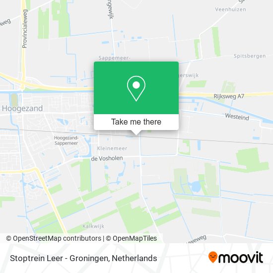 Stoptrein Leer - Groningen map