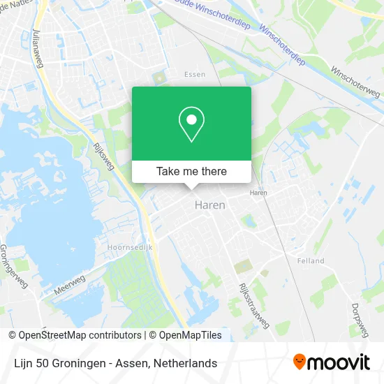 Lijn 50 Groningen - Assen map