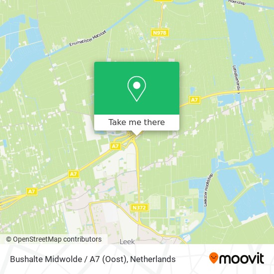 Bushalte Midwolde / A7 (Oost) Karte