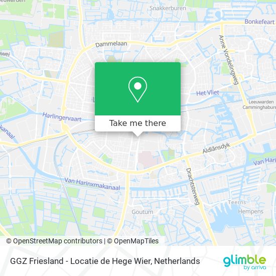 GGZ Friesland - Locatie de Hege Wier Karte