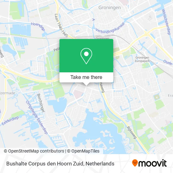 Bushalte Corpus den Hoorn Zuid map