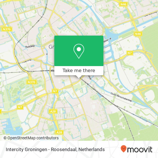 Intercity Groningen - Roosendaal map