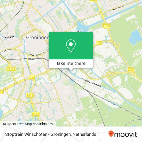 Stoptrein Winschoten - Groningen map