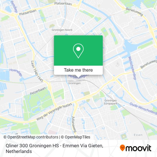 Qliner 300 Groningen HS - Emmen Via Gieten map