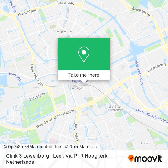 Qlink 3 Lewenborg -  Leek Via P+R Hoogkerk map