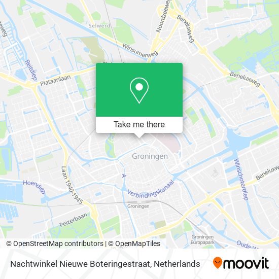 Nachtwinkel Nieuwe Boteringestraat map