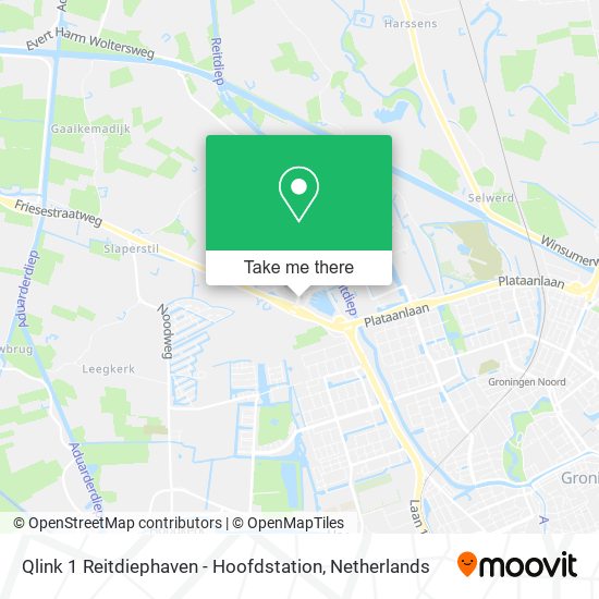 Qlink 1 Reitdiephaven - Hoofdstation Karte