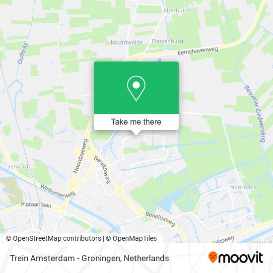 Trein Amsterdam - Groningen map