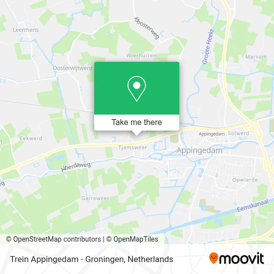 Trein Appingedam - Groningen map