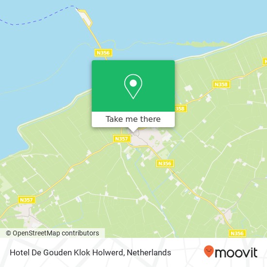 Hotel De Gouden Klok Holwerd map