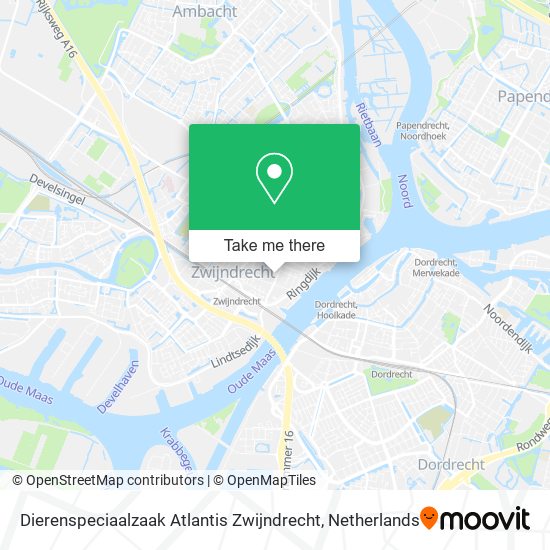 Dierenspeciaalzaak Atlantis Zwijndrecht map