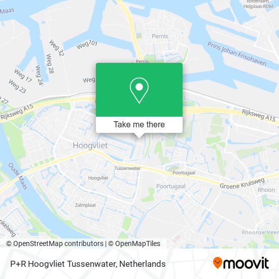 P+R Hoogvliet Tussenwater map
