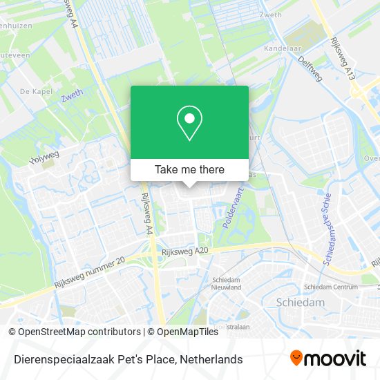 Dierenspeciaalzaak Pet's Place map