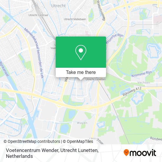 Voetencentrum Wender, Utrecht Lunetten Karte