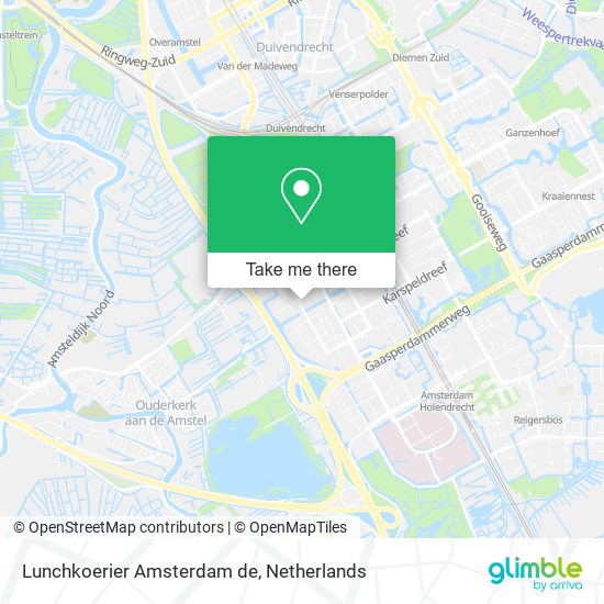 Lunchkoerier Amsterdam de map