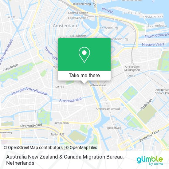 Australia New Zealand & Canada Migration Bureau Karte