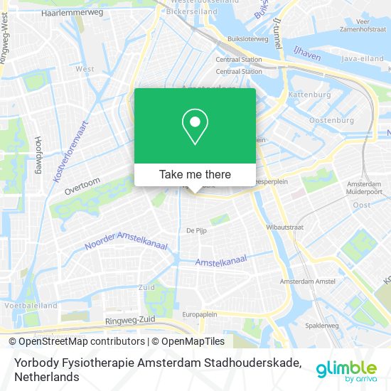 Yorbody Fysiotherapie Amsterdam Stadhouderskade map