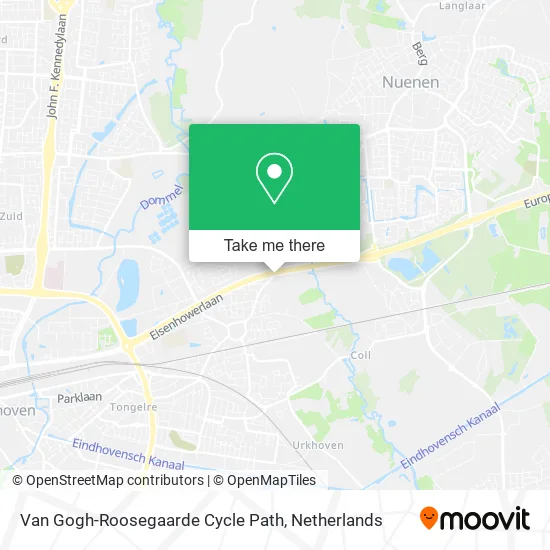 Van Gogh-Roosegaarde Cycle Path map